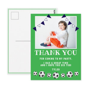 Soccer Balls Sports Photo Birthday Thank you Postcard