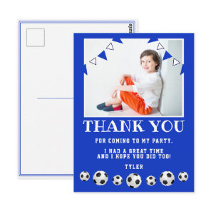 Soccer Balls Sports Photo Birthday Thank you Postcard