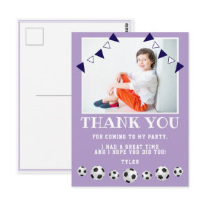 Soccer Balls Sports Photo Birthday Thank you Postcard