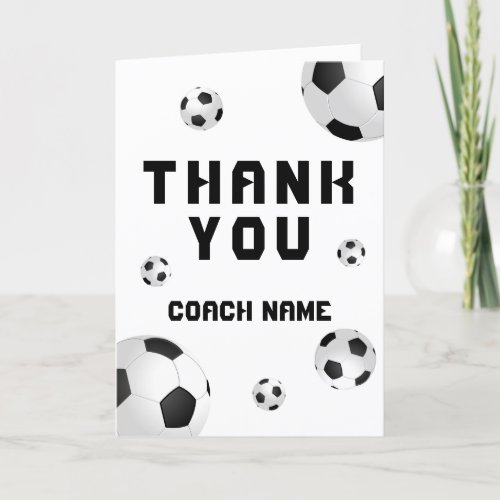 Soccer Balls Thank You Coach Card
