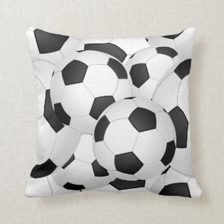 Soccer Balls Throw Pillow