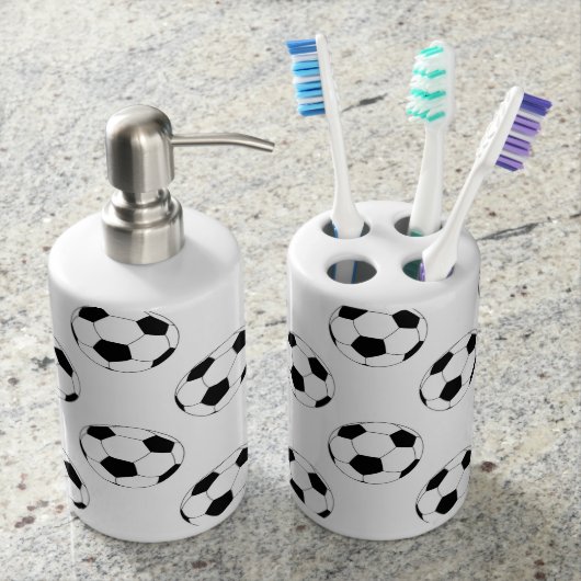 Soccer balls Toothbrush holder & Soap Dispenser (Front)