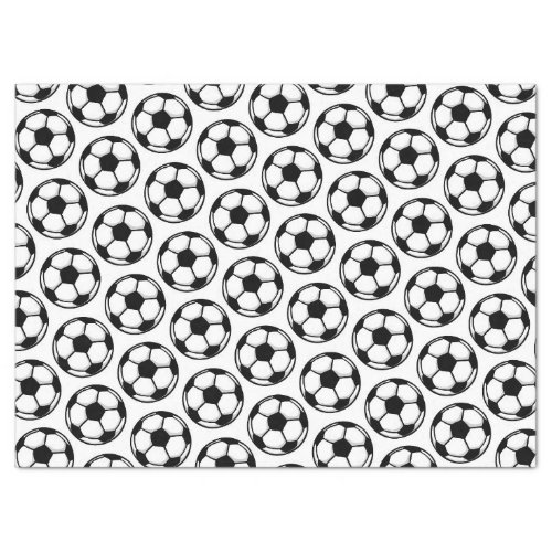 Soccer Balls White Black Sports Team Kids Birthday Tissue Paper