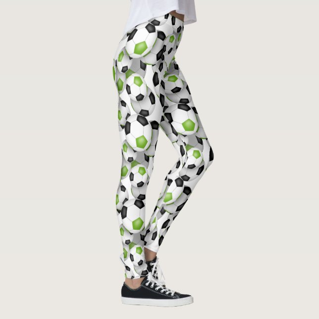 soccer balls with black brt green team colors leggings (Right)
