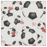 soccer balls with hearts pattern sports fabric