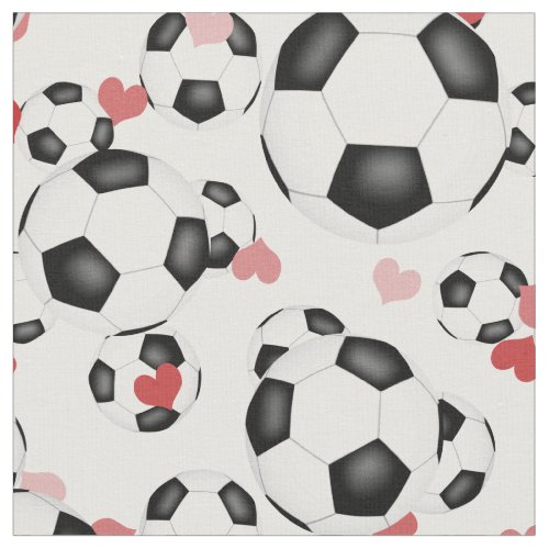 soccer balls with hearts pattern sports fabric