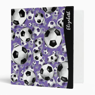 Soccer Ballz Girl's soccer pattern 3 Ring Binder