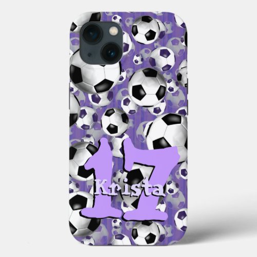 Soccer Ballz womens soccer ball pattern iPhone 13 Case