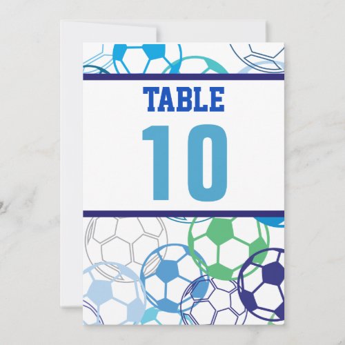 SOCCER Bar Bar Mitzvah Table Number Seating Card