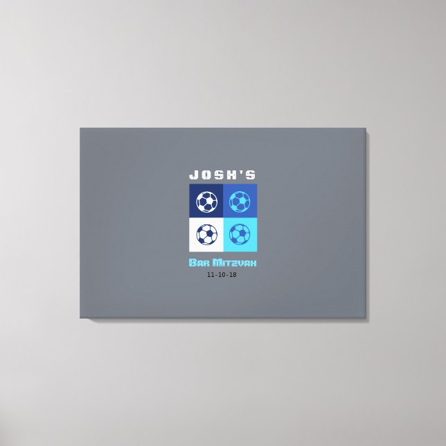 SOCCER Bar Bat Mitzvah Sign In Board (Front)