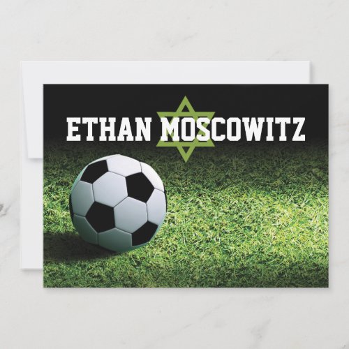 Soccer Bar Mitzvah Folded Thank You Card 2