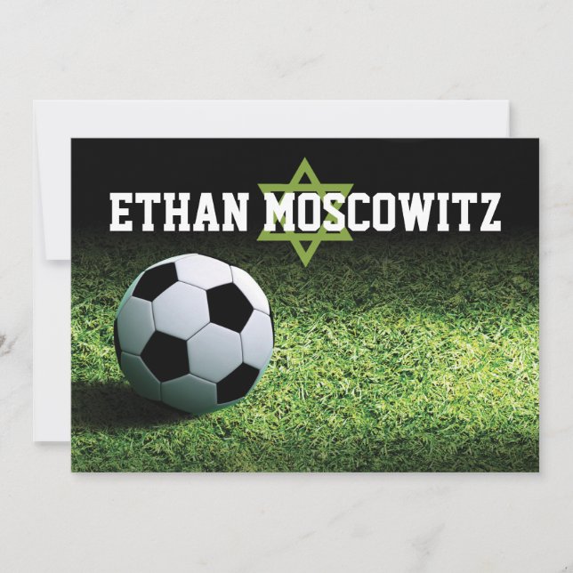 Soccer Bar Mitzvah Folded Thank You Card 2 (Front)
