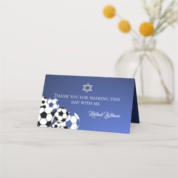 Soccer Bar Mitzvah Place Card by InBeTeen at Zazzle
