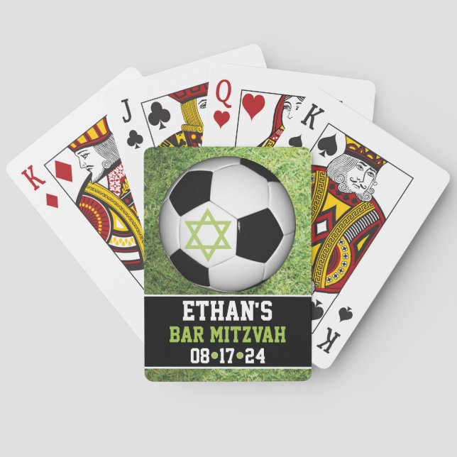 Soccer Bar Mitzvah Poker Cards (Back)