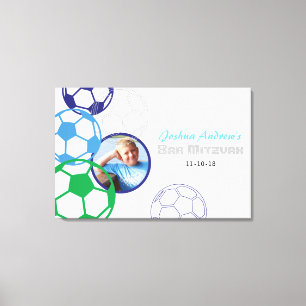 SOCCER Bar Mitzvah Sign In Photo Memory Board