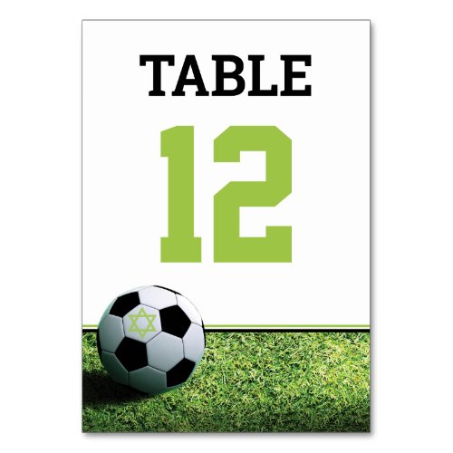 Soccer Bar Mitzvah Table Number