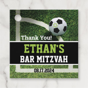 Soccer Bar Mitzvah Thank You Favor Tags