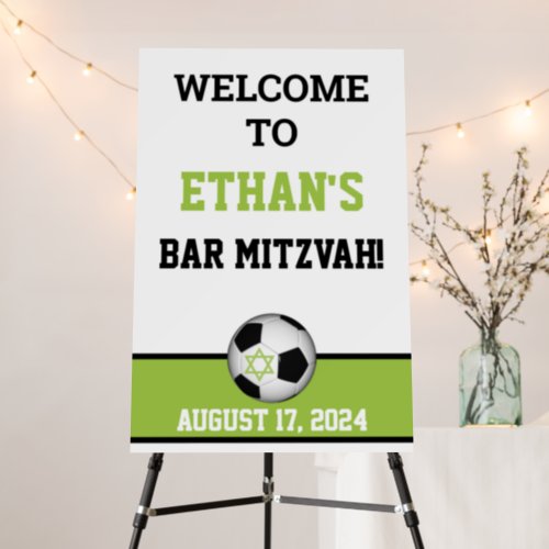 Soccer Bar Mitzvah Welcome  Foam Board