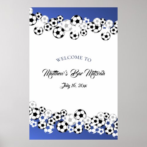 Soccer Bar Mitzvah Welcome Poster