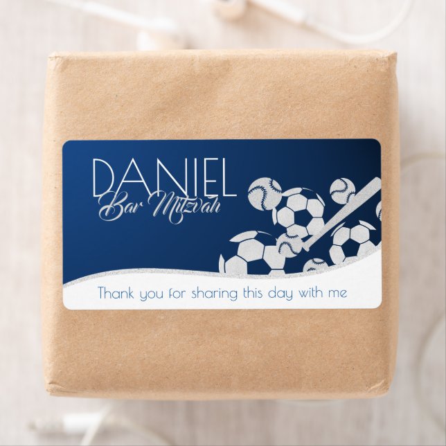 Soccer Baseball Combo Bar Mitzvah Label (Insitu)