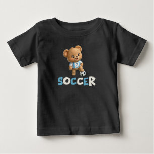 Soccer Bear, Cute Sporty Animal Baby T-Shirt