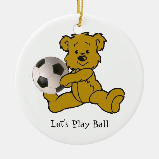 SOCCER BEAR-ORNAMENT CERAMIC ORNAMENT (Front)
