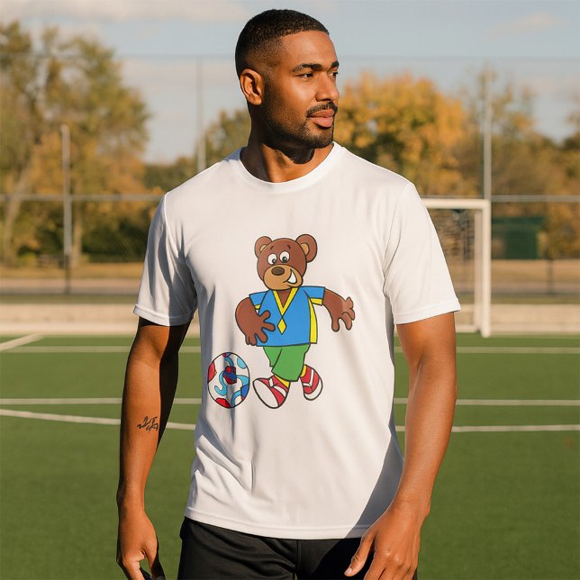 Soccer Bear Playing Football in Sports Outfit  T-Shirt (Creator Uploaded)