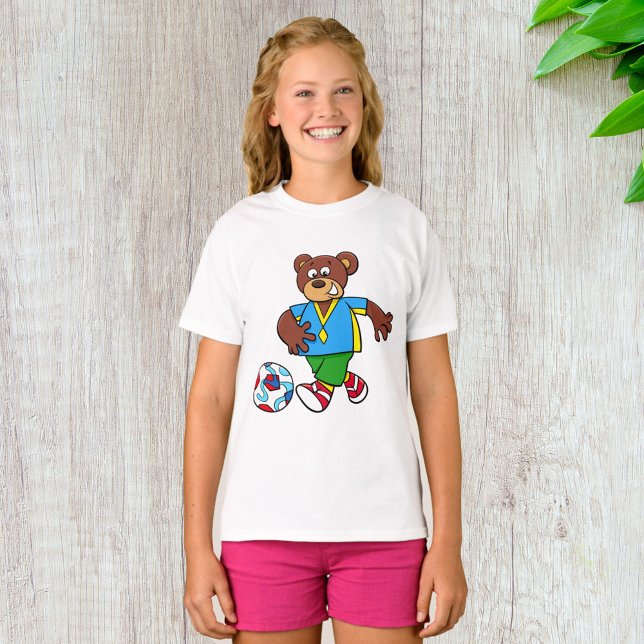 Soccer Bear Playing Football in Sports Outfit  T-Shirt (Creator Uploaded)