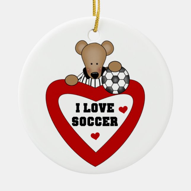 Soccer Bear T-shirts and Gifts Ceramic Ornament (Front)