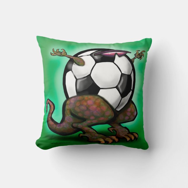 Soccer Beast Throw Pillow (Front)