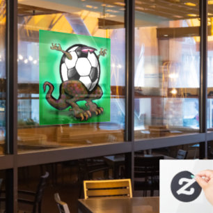 Soccer Beast Window Cling