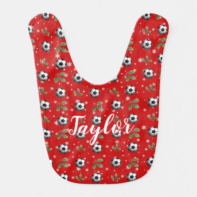 Soccer Bib Baby Bib Christmas Bib Soccer baby (Front)