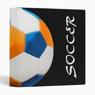Soccer Binder Blue and Orange on Black