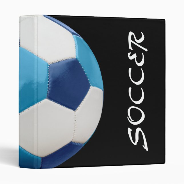 Soccer Binder Light Blue and Navy on Black (Front/Spine)