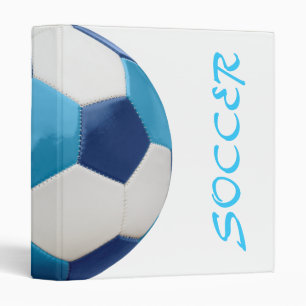 Soccer Binder Light Blue and Navy on White