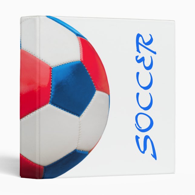 Soccer Binder Red White and Blue on White (Front/Spine)