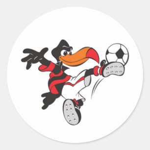 Soccer Bird Classic Round Sticker