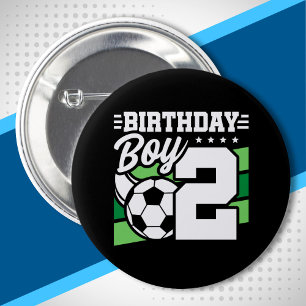 Soccer Birthday - 2 Year Old Boy - 2nd Birthday Button