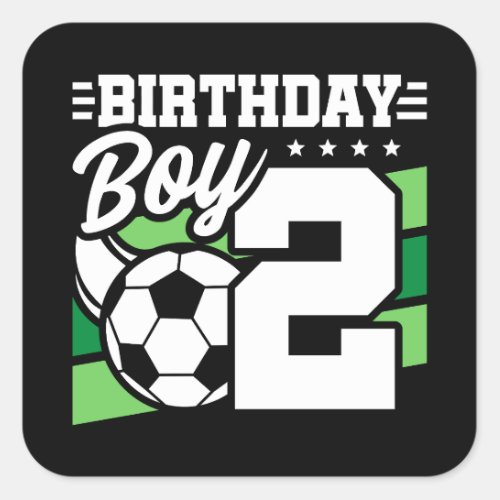 Soccer Birthday _ 2 Year Old Boy _ 2nd Birthday Square Sticker