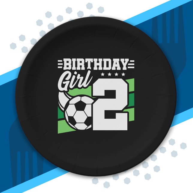 Soccer Birthday - 2 Year Old Girl - 2nd Birthday Paper Plates (Creator Uploaded)