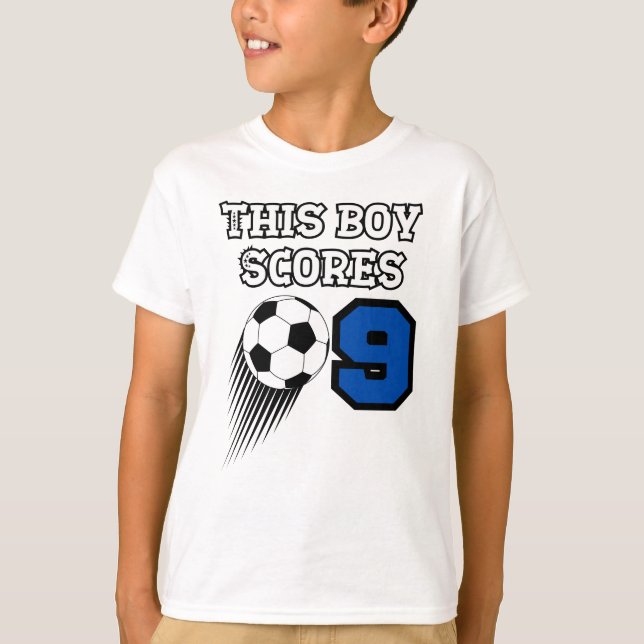 Soccer Birthday - 9 Year Old Boy - 9th Birthday T-Shirt (Front)