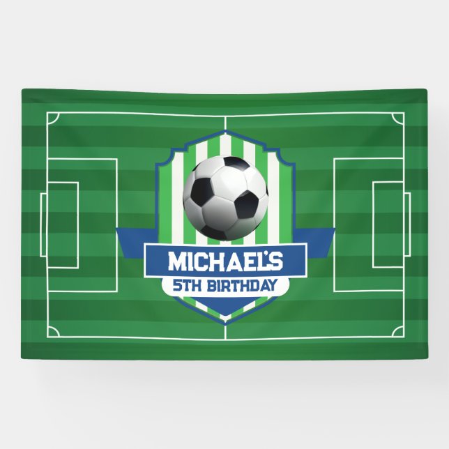 Soccer Birthday banner backdrop  (Horizontal)
