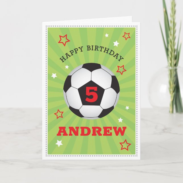 Soccer Birthday Card Personalized (Front)
