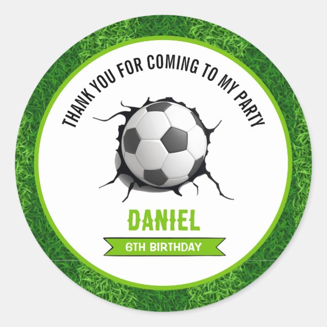 Soccer Birthday Classic Round Sticker (Front)