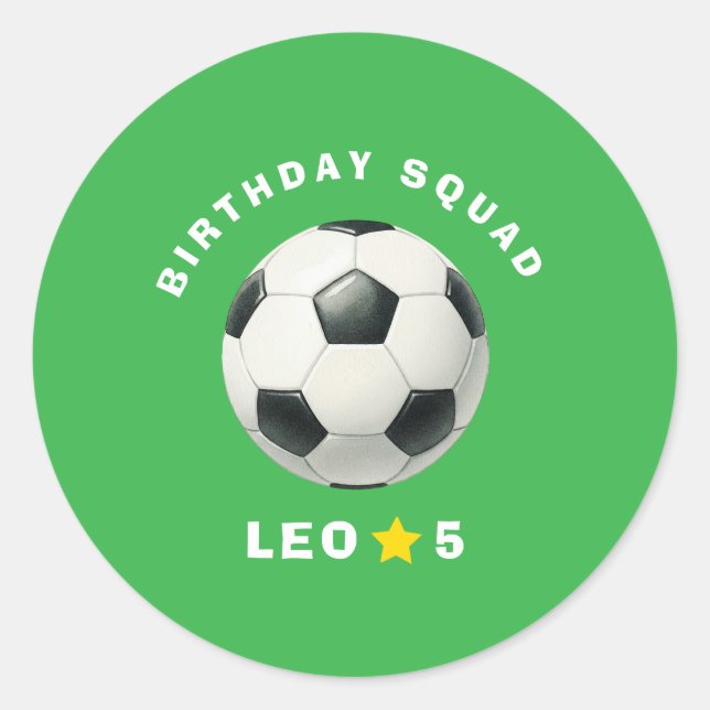 Soccer Birthday Favor Stickers Editable Boy (Front)