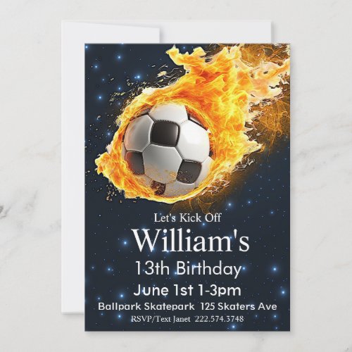 Soccer Birthday Football Birthday Futbol  Invitation
