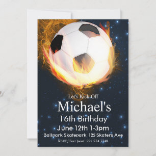 Soccer Birthday, Football Birthday, Futbol  Invitation