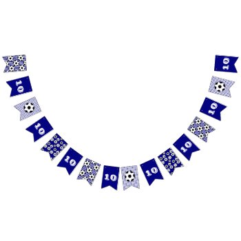 Soccer Birthday Garland Cool Boys Party Navy Bunting Flags by mensgifts at Zazzle
