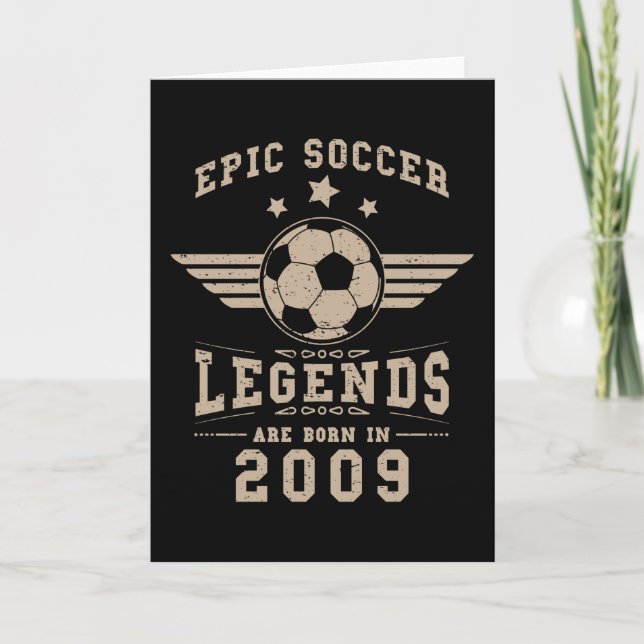 Soccer Birthday Gift Born In 2009 Card (Front)