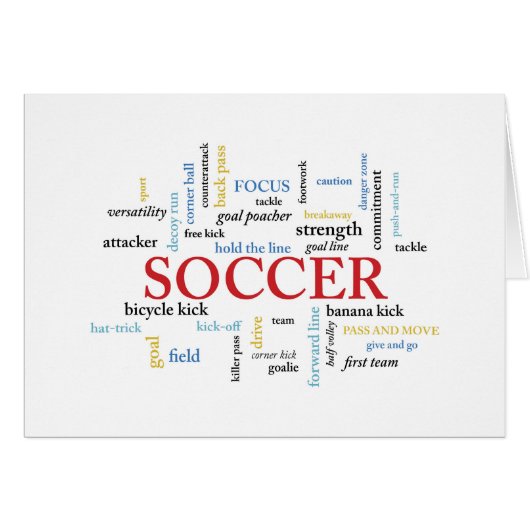 Soccer Birthday in Words Cards (Front Horizontal)